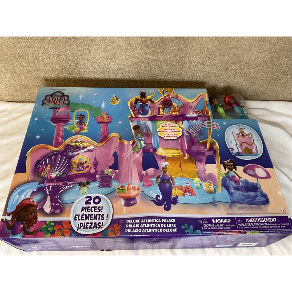 New Disney Junior Ariel Deluxe Atlantica Palace Playset 20 Pieces